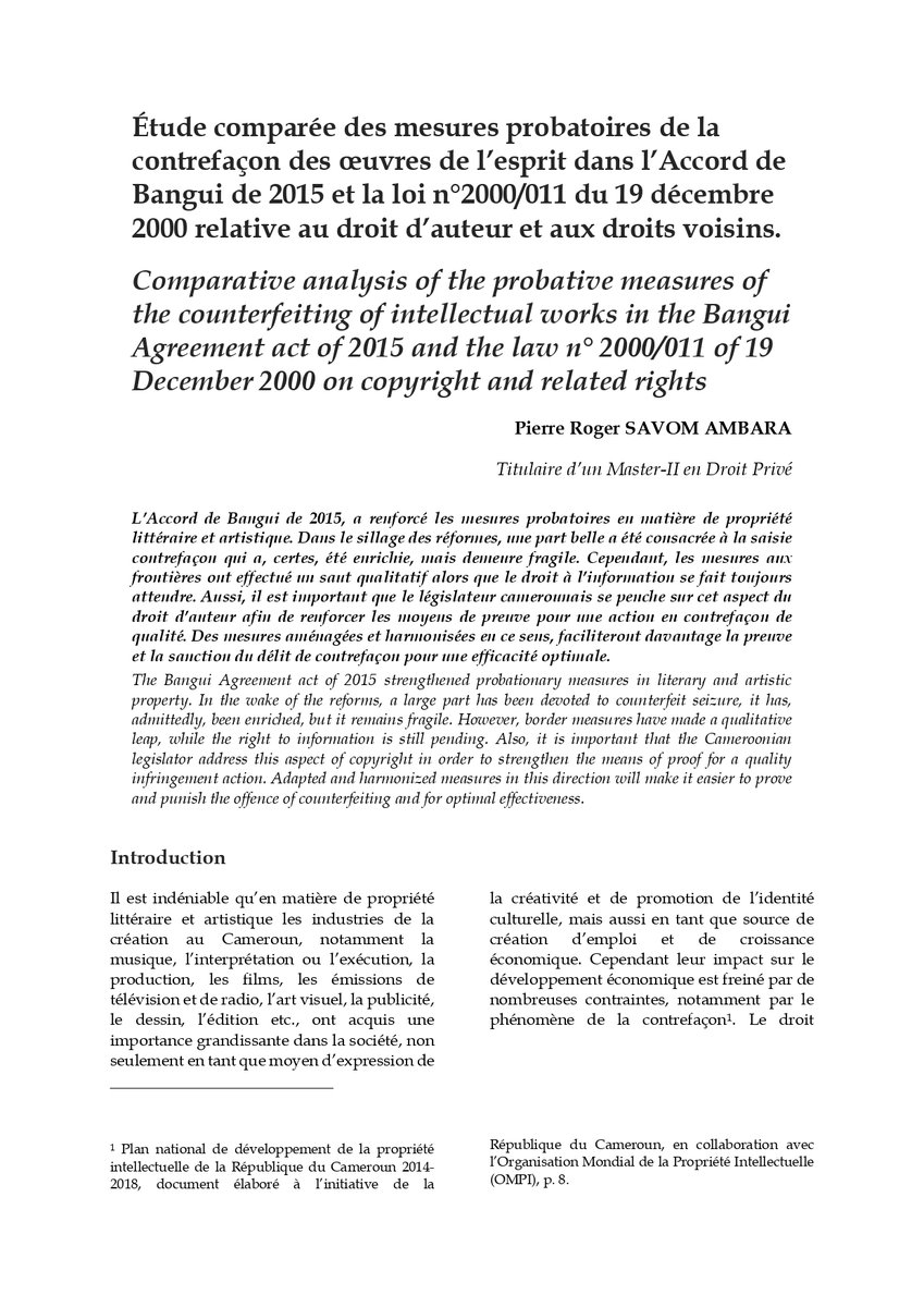 Revue Francophone de la Propriété Intellectuelle tweet media