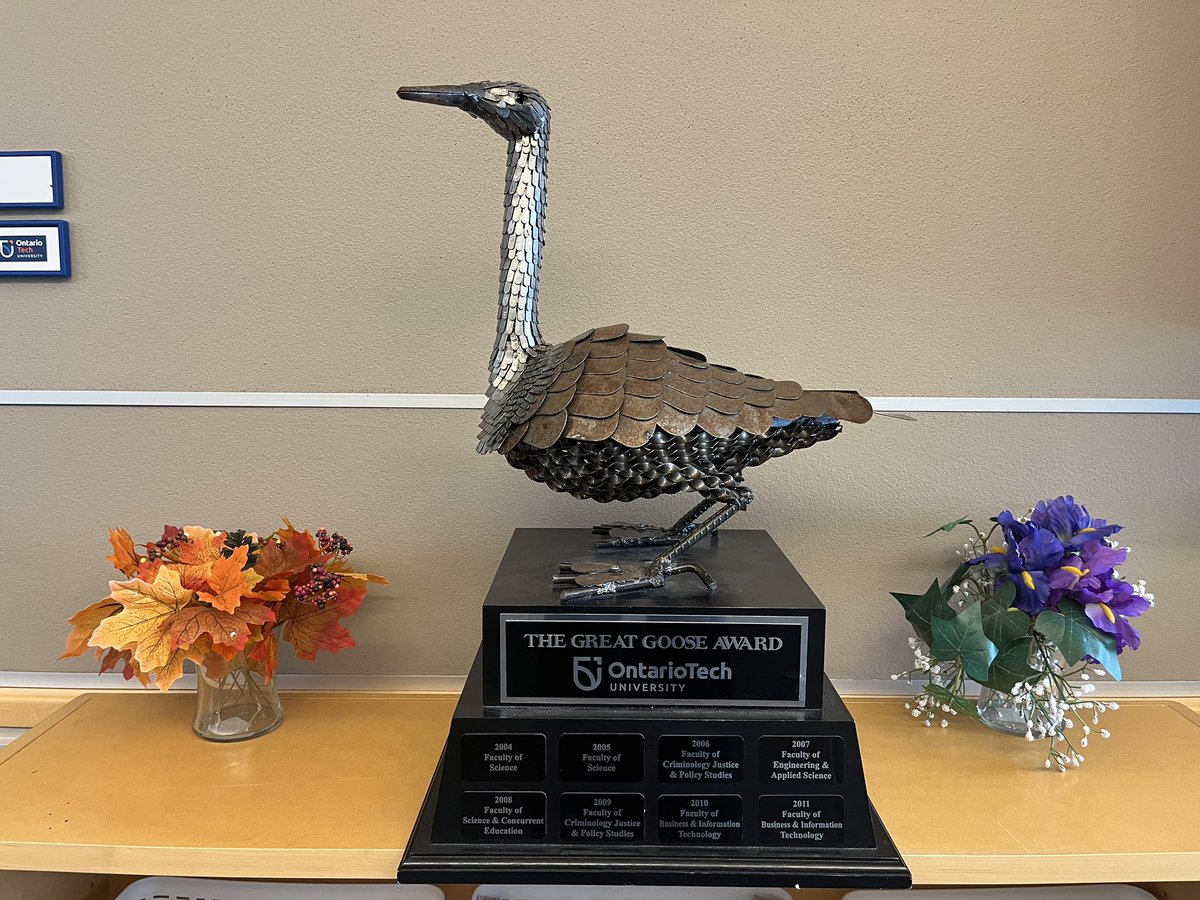 This is Stanley. Every year Ontario Tech hosts a “wild goose chase” competition for new students, emphasizing learning about campus &amp; resources &amp; team-building. Stanley has returned to the Faculty of Science, for the 9th time in his 20 year history. Proof that Science rules!