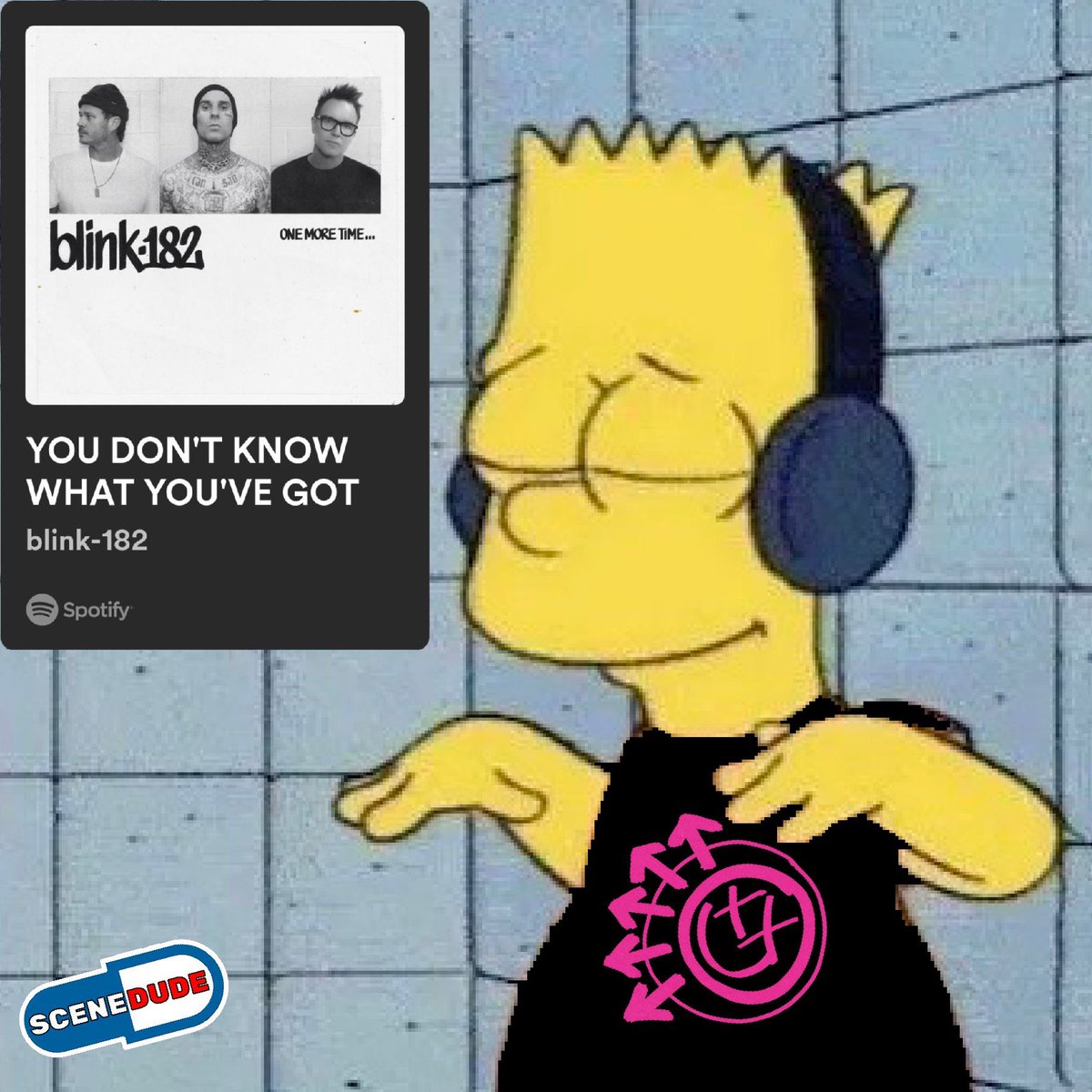 thescenedude's tweet photo. Me listening to the new blink-182 song 🔥 https://t.co/0XXEwaD4zo