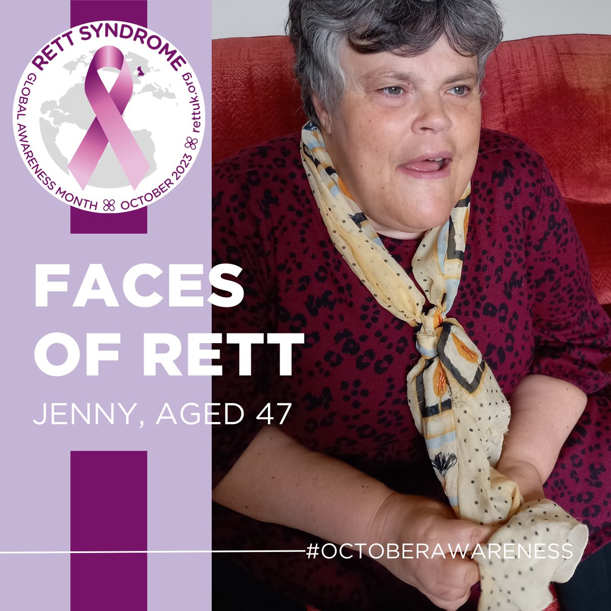 RettUK's tweet photo. ๐ Introducing our #FacesOfRett October Awareness Campaign ๐
Meet the lovely Jenny, aged 47! She is a very happy lady who enjoys swimming, spa pools, being outdoors and food! ๐ฅฐ
Want to get involved? Email us at info@rettuk.org
#RettUK #RettSyndromeOctoberAwareness https://t.co/PUvJttwRjn