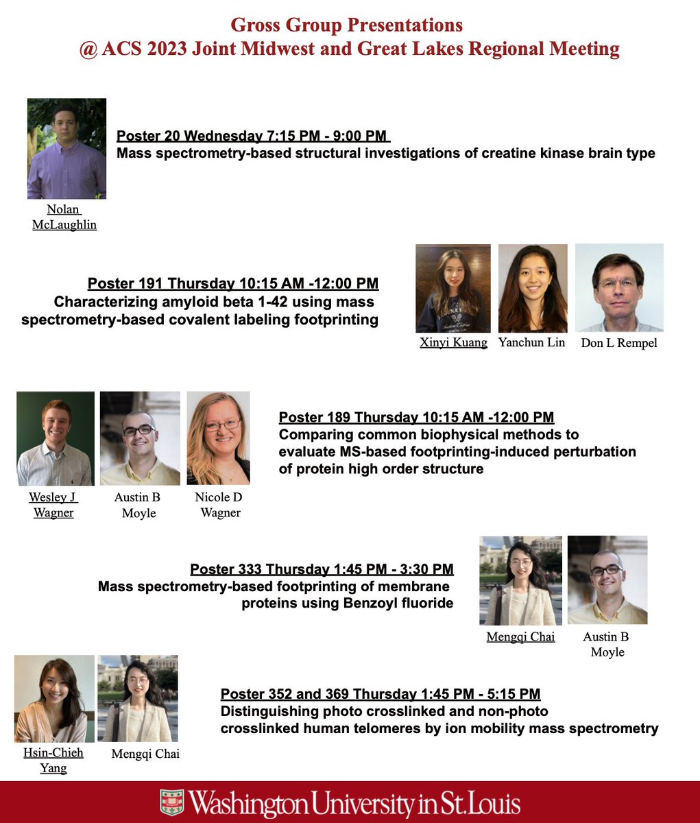 We are excited for the 2023 ACS Joint Midwest and Great Lakes Regional Meeting! There will be several posters from our group. Hope to see a lot of people there and meet new friends!