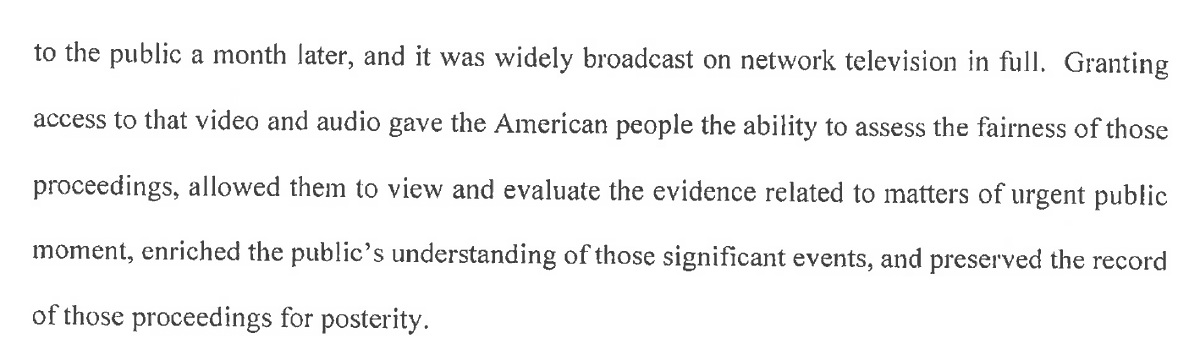 rparloff's tweet photo. NBC argues that in modern history there were 2 examples of a president testifying in criminal proceedings about his presidency &amp; both ultimately were aired on TV: Reagan at Iran-Contra prosecution &amp; Clinton before DC grand jury. ... 
/1 https://t.co/T0QtIAR1Xq
