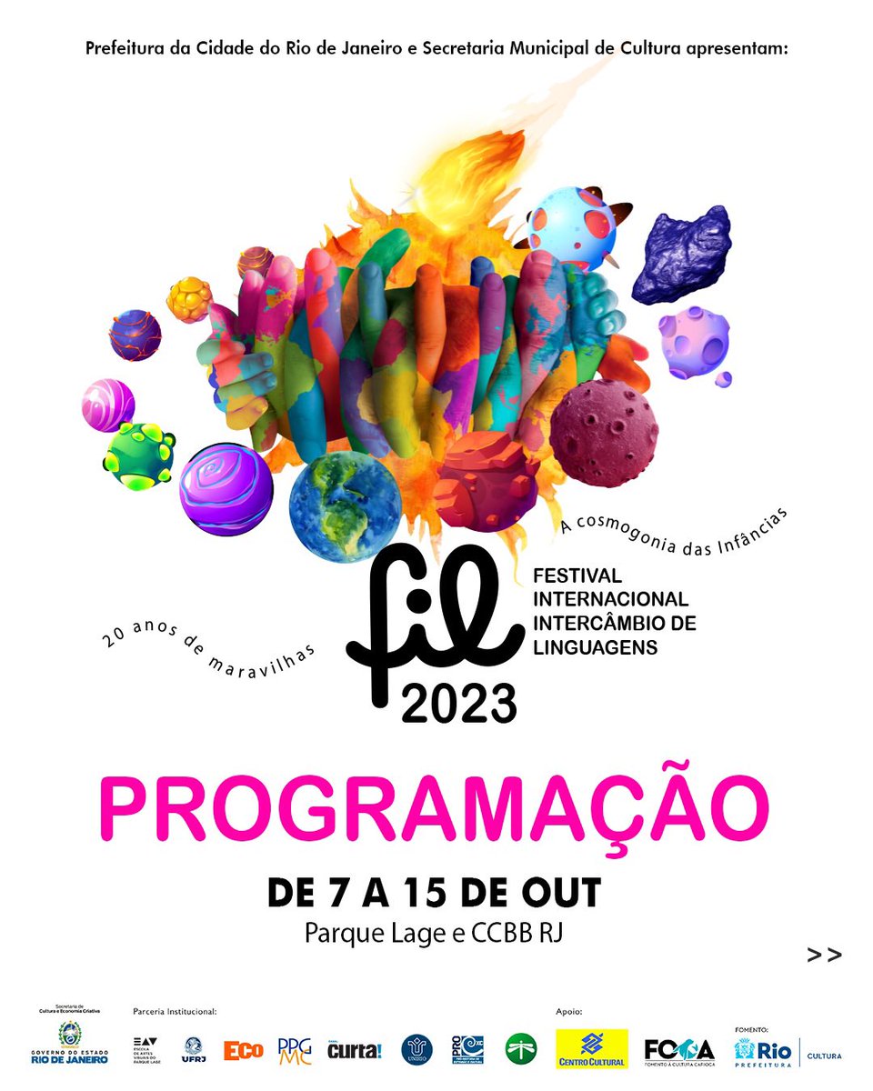 festivalFIL's tweet photo. Programação FIL 2023🎉

#Filfestival #canalcurta #sececrj
#ParqueLage #ccbbRio https://t.co/f6jhr6ZnO9