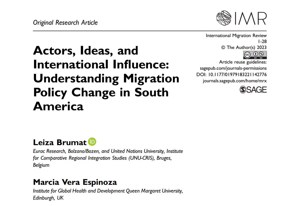 MigracionesUP's tweet photo. Latin America presents the most liberal migration policies in the world. However, between 2015 and 2019, there was a shift towards more restrictive policies. What explains this? In their recent publication, @LeizaBrumat &amp; @MarciaVeraE offer an answer to this question🧵👇 https://t.co/YugHAFOQj1