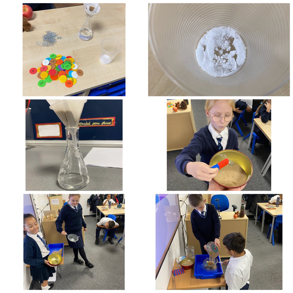 5KG had fun today in science, separating different mixtures! The lesson would not have been possible without one of my lovely pupils asking the kitchen staff politely for a sieve.🧫⚗️👩🏼‍🔬🧑🏻‍🔬