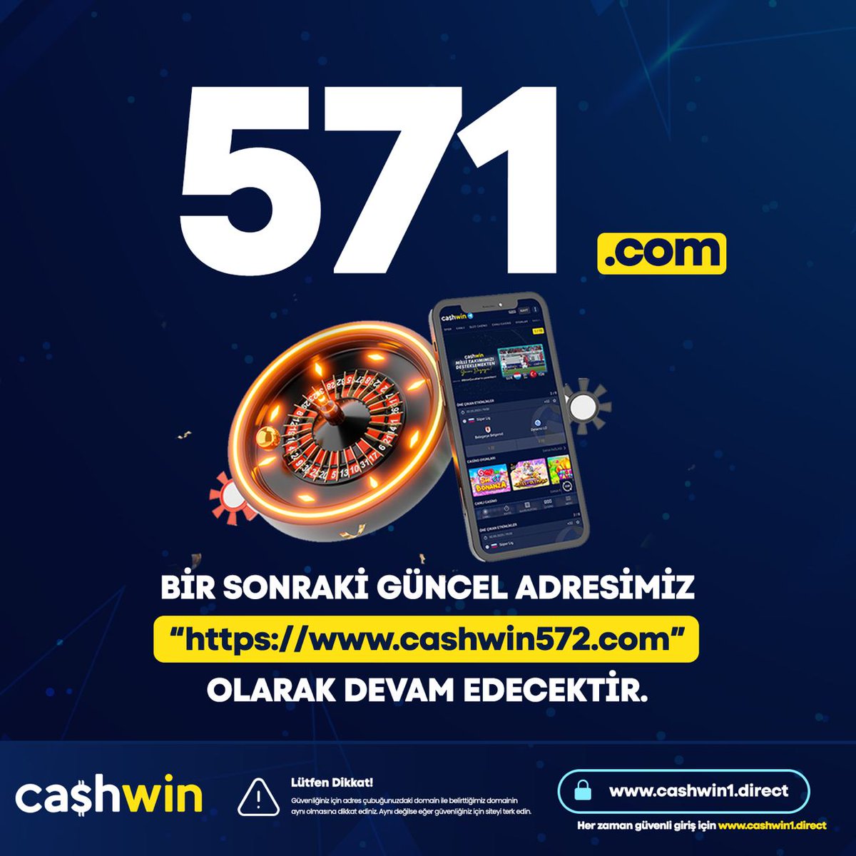 Giriş adresimiz cashwin571.com olarak güncellenmiştir.