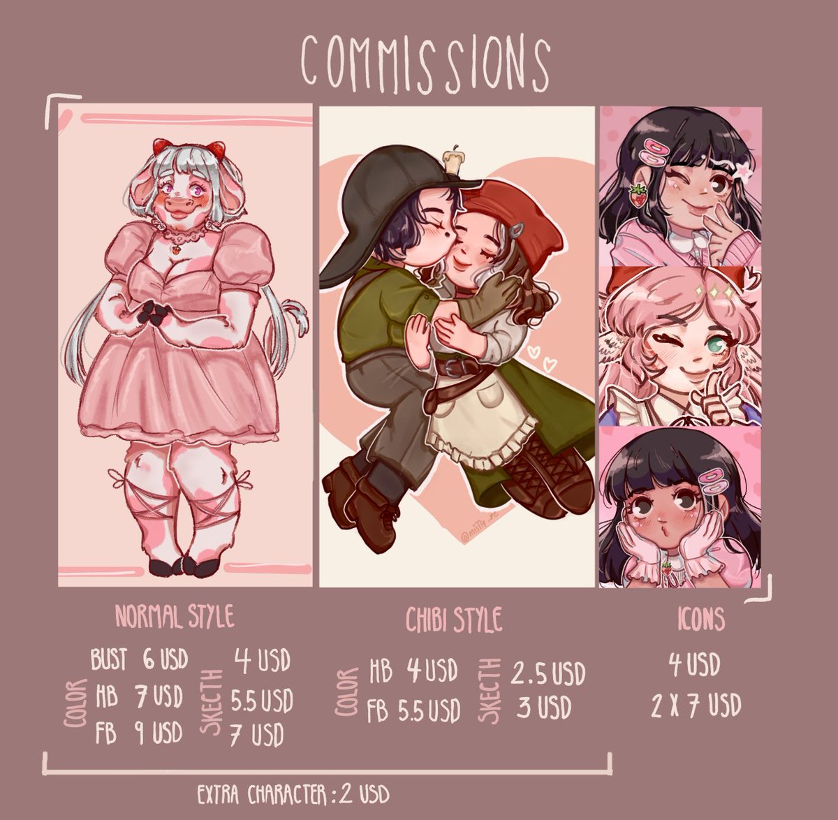 💐¡COMISSIONS OPEN!💐

Any doubt or question dm me! Thank you for your support! 💗
#comissionsopen #comisionesabiertas #chibicomissions