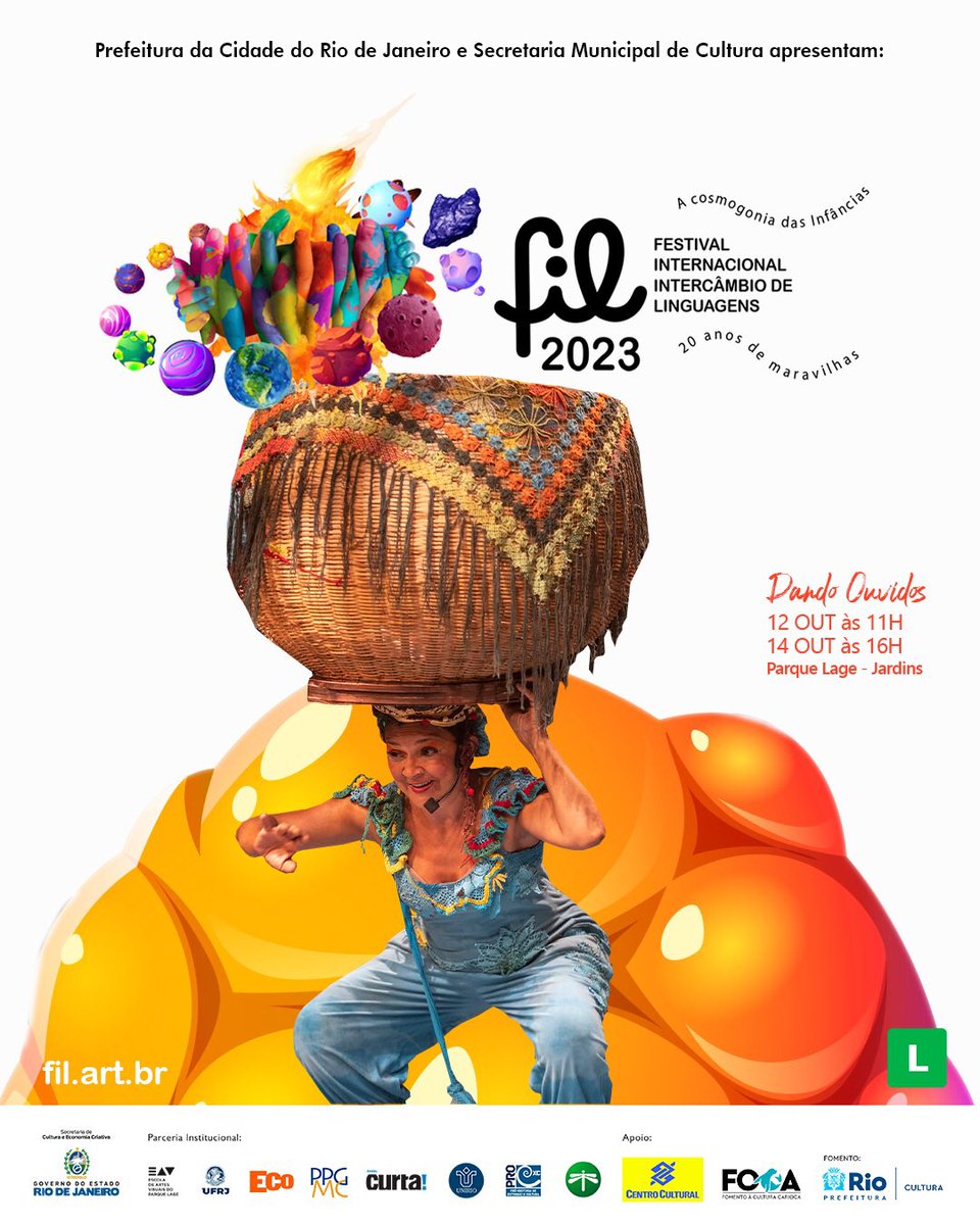 festivalFIL's tweet photo. DANDO OUVIDOS é um espetáculo interativo de Maria Angélica Gomes
🌎Dias 12 e 14 de outubro no Parque Lage🌳

#Filfestival #canalcurta #sececrj
#ParqueLage #ccbbRio https://t.co/E7T8RmucJg