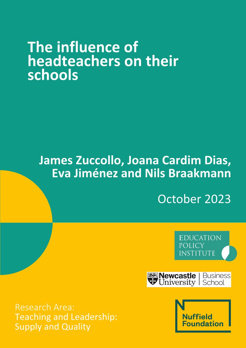 📝Earlier today we published a new report alongisde <a href="/NuffieldFound/">Nuffield Foundation</a> and <a href="/NCLBusiness/">NCL Business School</a>, examining the impact of headteahcers on school performance. 

You can read the report in full with our findings and policy recommendations here: epi.org.uk/publications-a…