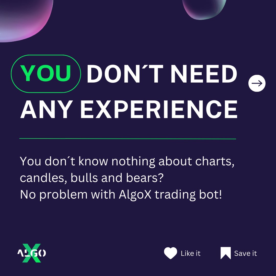AlgoXTradingBot's tweet photo. Why you should use AlgoX?

💰 AlgoX enables easy, hands-free income generation.

📈 Just set your investment amount and preferred settings.

🏖️ Then relax! AlgoX earns returns on Bitcoin, Ethereum, and more while you live life. https://t.co/0Ol6JGIv3l