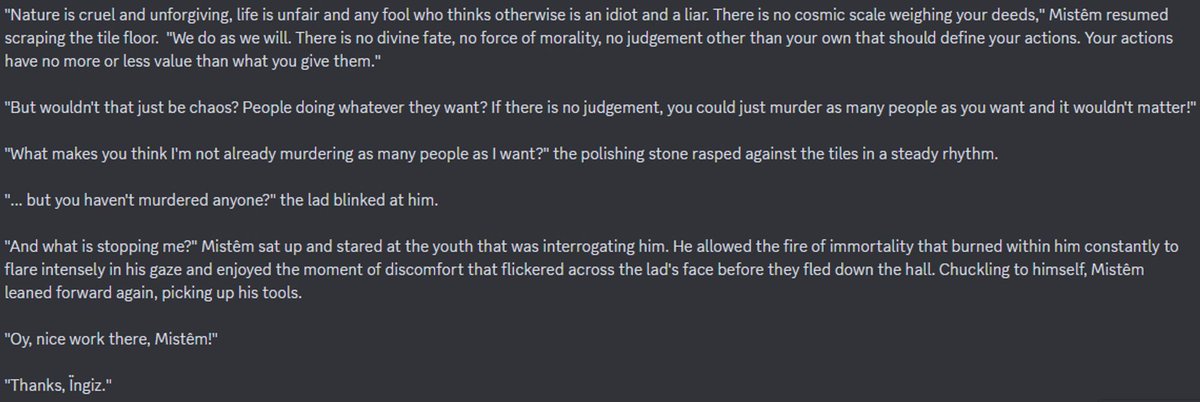 Been playing Dwarf Fortress again. This necromancer casually took  residence in my fort. I pointed out they're just casually polishing the  floor. So my friend wrote up this whole BIT.