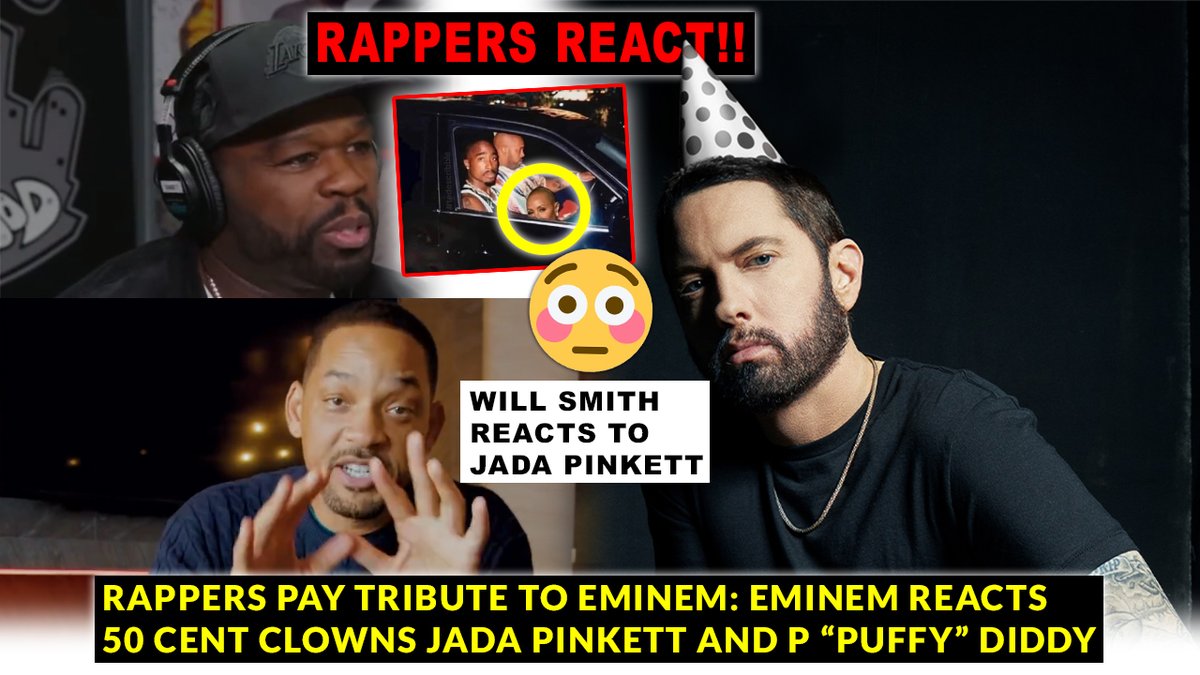 etlifestyle_web's tweet photo. Rappers Pay Tribute to Eminem: Eminem Reacts 😂😂.
50 Cent Clowns Jada Pinkett and P "Puffy" Diddy 💀.
Will Smith FINALLY Responds to Jada Pinkett 'Controversies' 👀.
Jada Pinkett Shares More on Tupac and Will Smith 🫠.
⏩ https://t.co/wxxjw8vbGn https://t.co/N2vp9g8OSD