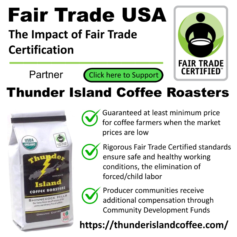 Thunder11968's tweet photo. Fair Trade USA supported by partner Thunder Island Coffee Roasters.