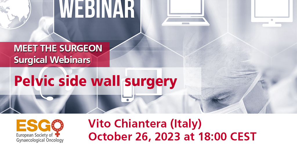 Next week at the #MeettheSurgeon webinar Vito Chiantera 🇮🇹 will discuss his approach to pelvic side wall surgery. You can expect a informative &amp; interactive discussion!

👉esgo.org/meet-the-surge…
📆 Oct 26, 18h CET

👨‍💻 👩‍💻 🧑‍🏫 Moderators Santiago Domingo  &amp; Nicolo Bizzarri🇮🇹;
