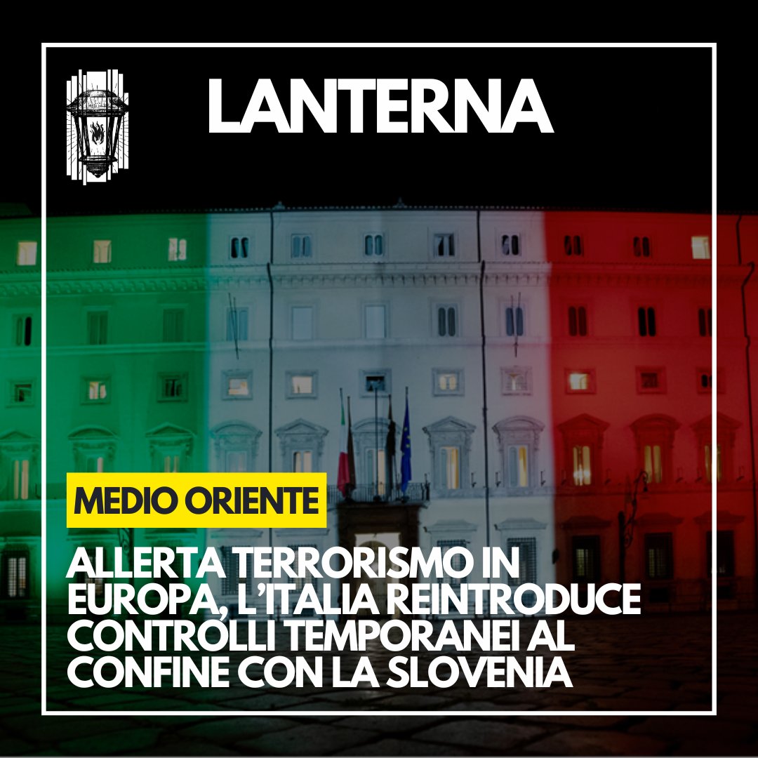 🔴 La nota di Palazzo Chigi: "L'intensificarsi dei focolai di crisi ai confini dell'#Europa, in particolare dopo l'attacco condotto nei confronti di #Israele, ha infatti aumentato il livello di minaccia di azioni violente anche all'interno dell'Unione". #Gaza #Palestine #Israel