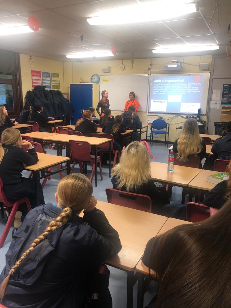 ASM_Limerick's tweet photo. Thanks to Gabrielle & Nessa from @Irish_Cement for visiting #ASM's Sixth Years to discuss #careers in engineering! All students really appreciated their presentation & how they shared the story of their own engineering career paths! #guidance #NumeracyWeek https://t.co/k9n23auF4I