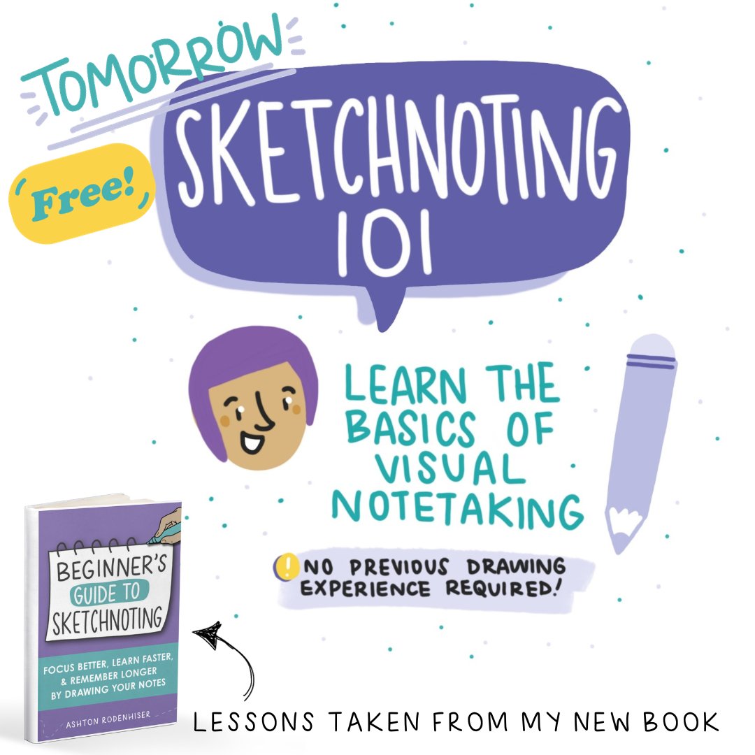 It’s tomorrow so grab your spot!!  👇🏼👇🏼👇🏼
us06web.zoom.us/meeting/regist…

#Sketcnote #Workshop #VisualNoteTaking