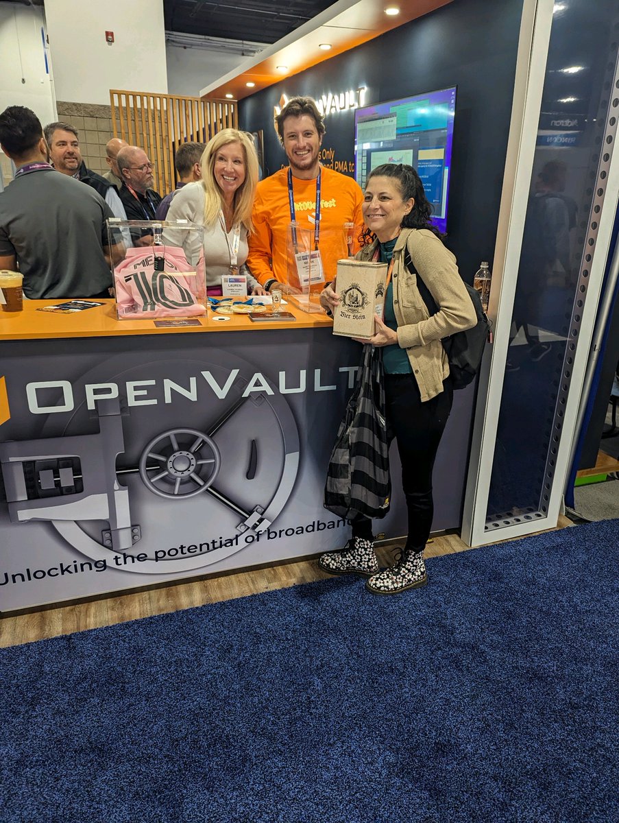OpenVault's tweet image. Thank you to all who stopped by our event last night! Such a great time seeing customers,colleagues & friends. Special thanks to our party partners @NCTItraining & @EvolutionDig
#CableTecExpo23 #OpenVault #broadbandpma #broadbandtrafficmanagement #NCTItraining #EvolutionDigital