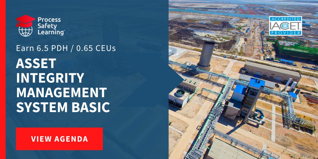 psl_lms's tweet image. Are you focused on regulatory compliance or decreasing equipment downtime? 🏭We have a course for that! ✔️Optimize your #AssetIntegrity Management system and enroll today: bit.ly/3Eb8vld

#ProcessSafetyTraining #ProcessSafetyManagementTraining #MechanicalIntegrity