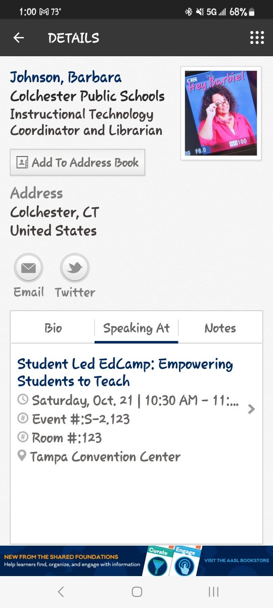 Good news! I am presenting @aasl #aasl23 on empowering students to become teachers! Come see me Saturday at 10:30 room 123! @ctcasl