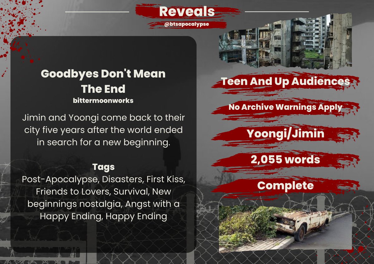 btsapocalypse's tweet photo. Goodbyes Don't Mean The End
@bittermoonworks

🏕 Teen And Up Audiences
🏕 No Archive Warnings Apply
🏕 YG/JM
🏕 2,055 words
🏕 Complete

https://t.co/FJ1B5kAmlT https://t.co/pyQy8xdxT3