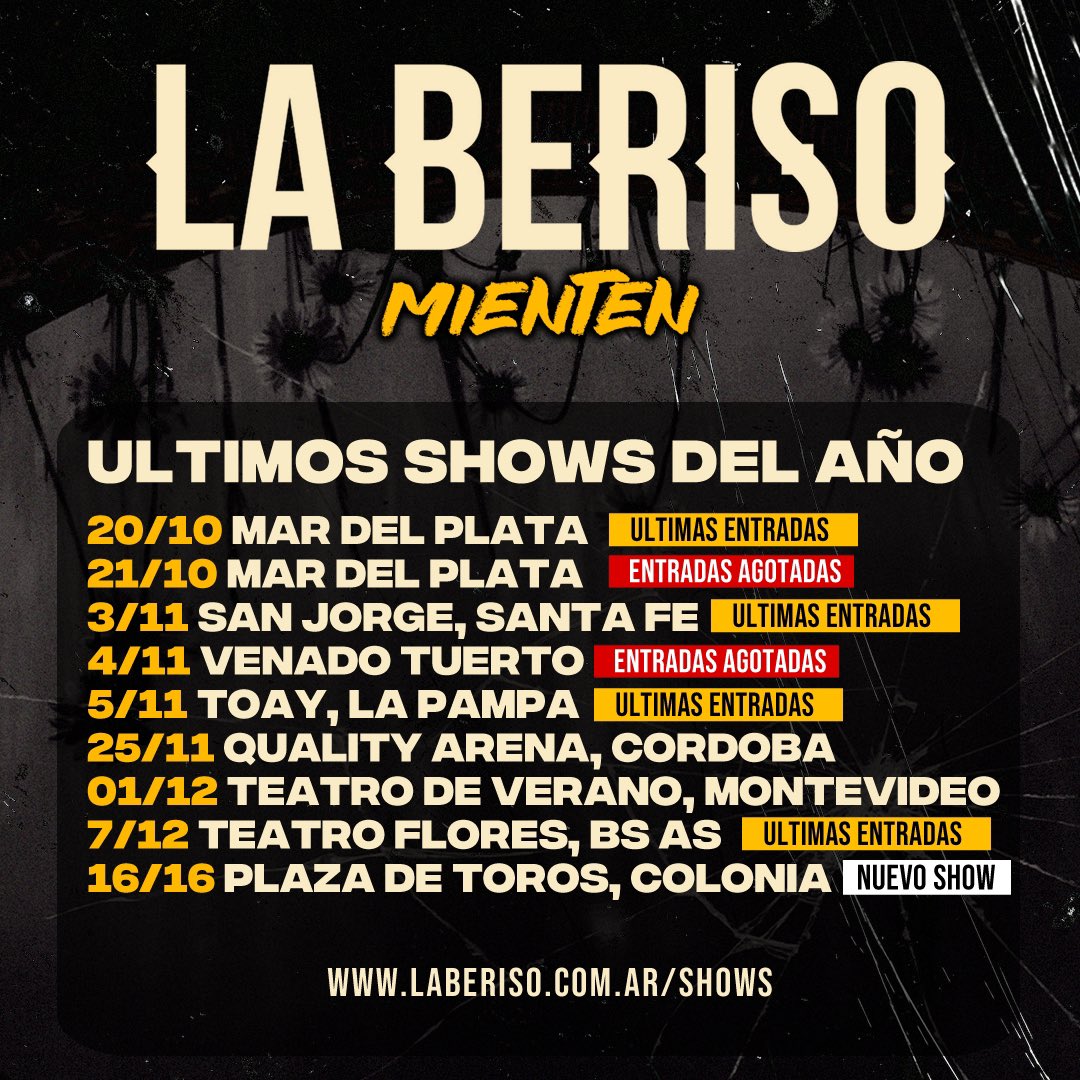 Se vienen los últimos shows del año!

Donde nos vemos?

#LaBeriso #2023

laberiso.com.ar/shows/
