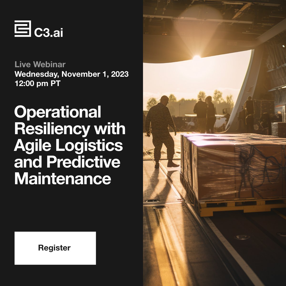 C3_AI's tweet photo. How does the U.S. Air Force leverage machine learning to optimize fleet maintenance? How can #defense departments and agencies reduce logistics costs and improve mission capability?

Join us to discover how C3 AI (cont) https://t.co/INoiMfHQlj https://t.co/8WK6UyG79C