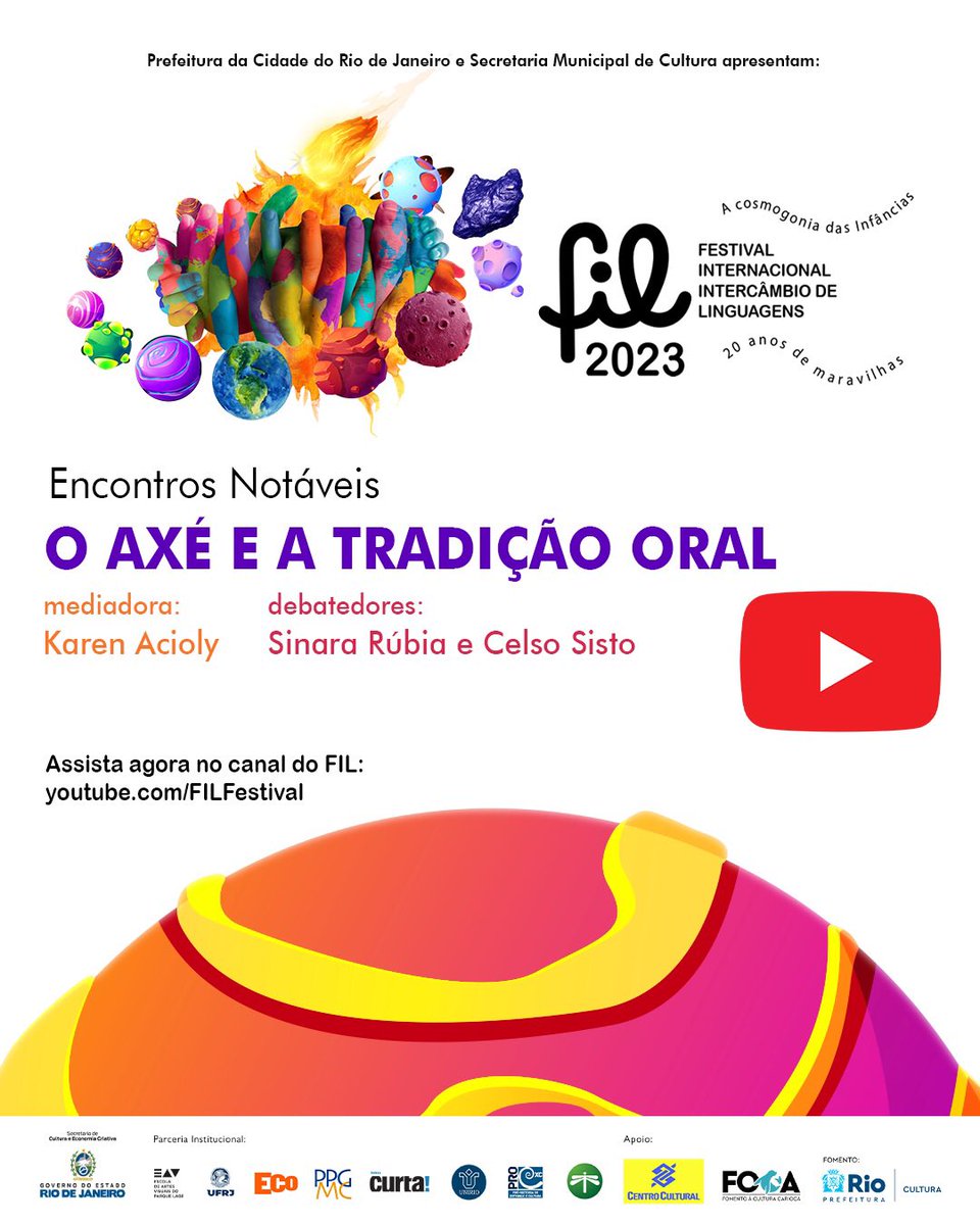 festivalFIL's tweet photo. ENCONTROS NOTÁVEIS FIL2023
🔴no canal do FIL NO YOUTUBE
Vem mergulhar com a gente nos fazeres, vivências, territórios e causas que orbitam as artes para infâncias 🌳

#Filfestival #canalcurta #sececrj
#ParqueLage #ccbbRio https://t.co/DhE9gXhy1q