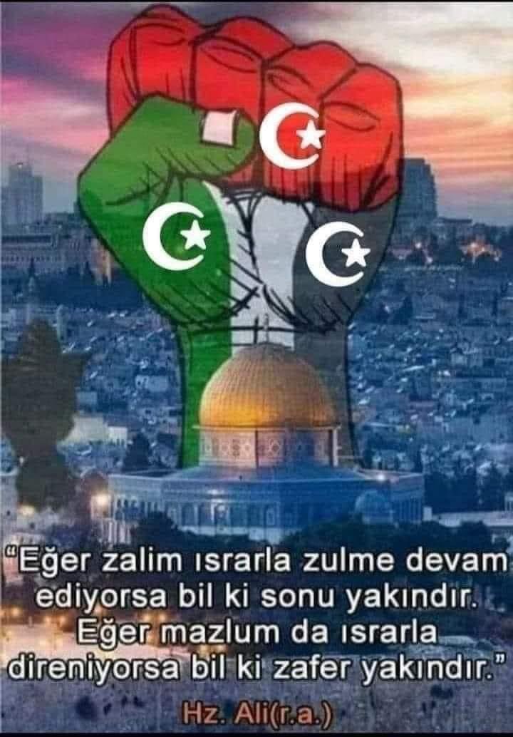 Eğer zalim ısrarla zulme devam ediyorsa bil ki sonu yakındır...

Eğer mazlum da ısrarla direniyorsa bil ki zafer yakındır...
Hz. Ali