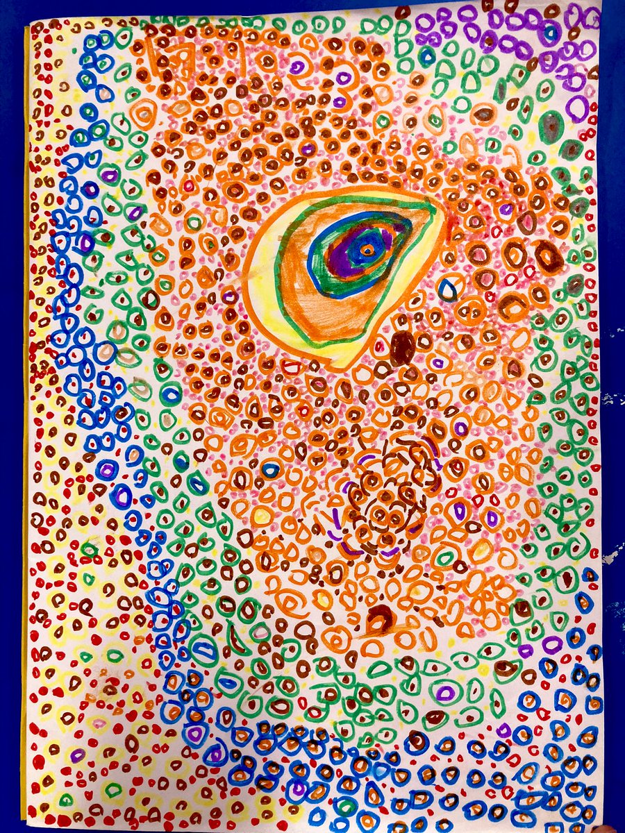 In awe of this beautiful mark making from a reception child. Independent small group - circles. #eyfs