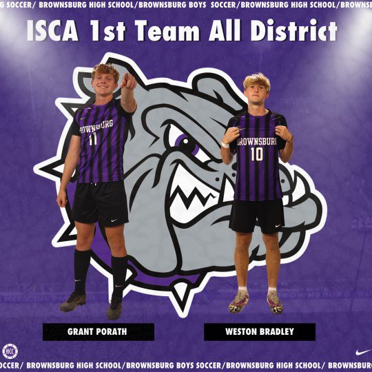 Congrats to Grant Porath and Weston Bradley on earning 1st Team All-District by the 2023 Indiana Soccer Coaches Association.