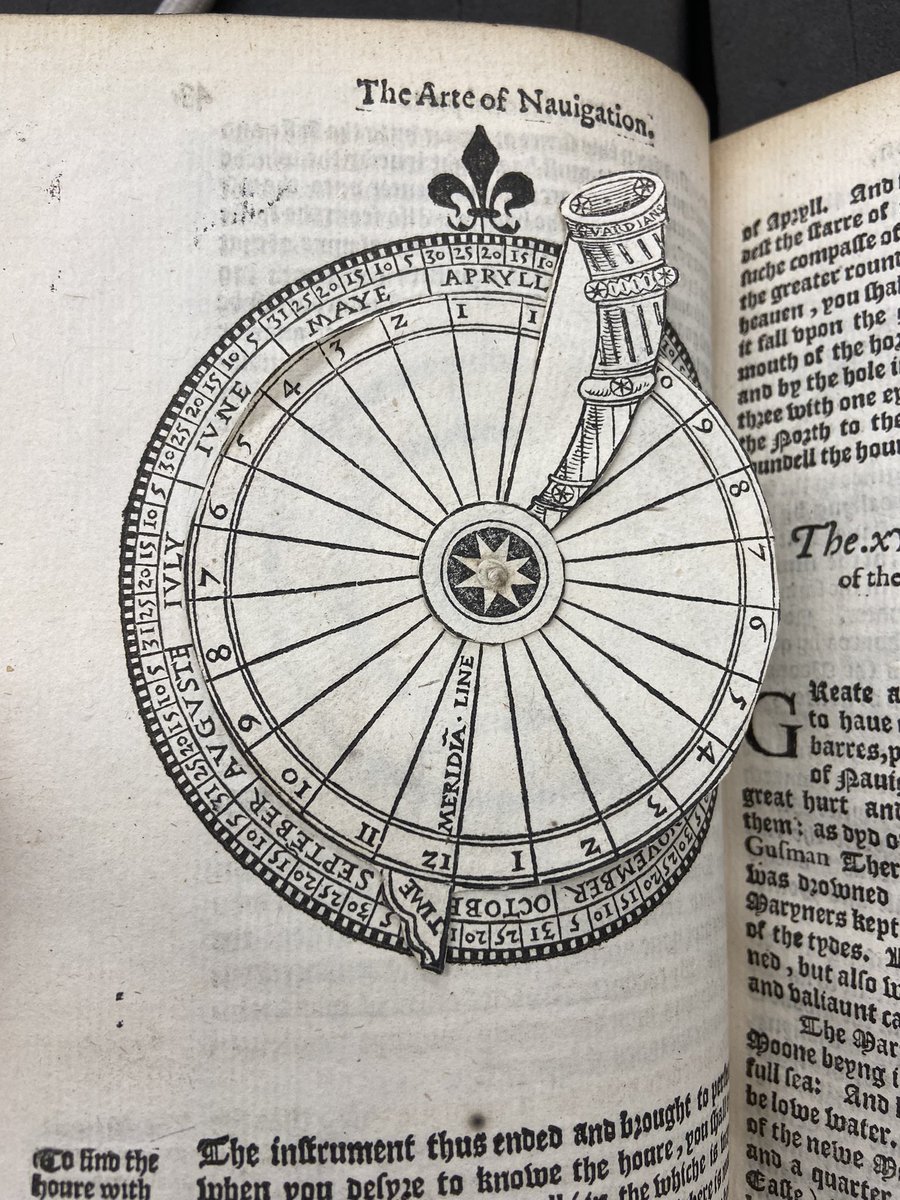 _sergio_oe's tweet photo. Nothing makes me happier than finding an edition adding #volvelles where the original only included engravings #histsci (from the English 1561 translation of Martin Cortés’ Breve tratado de la esfera y el arte de navegar). https://t.co/mF2NyuMtnq