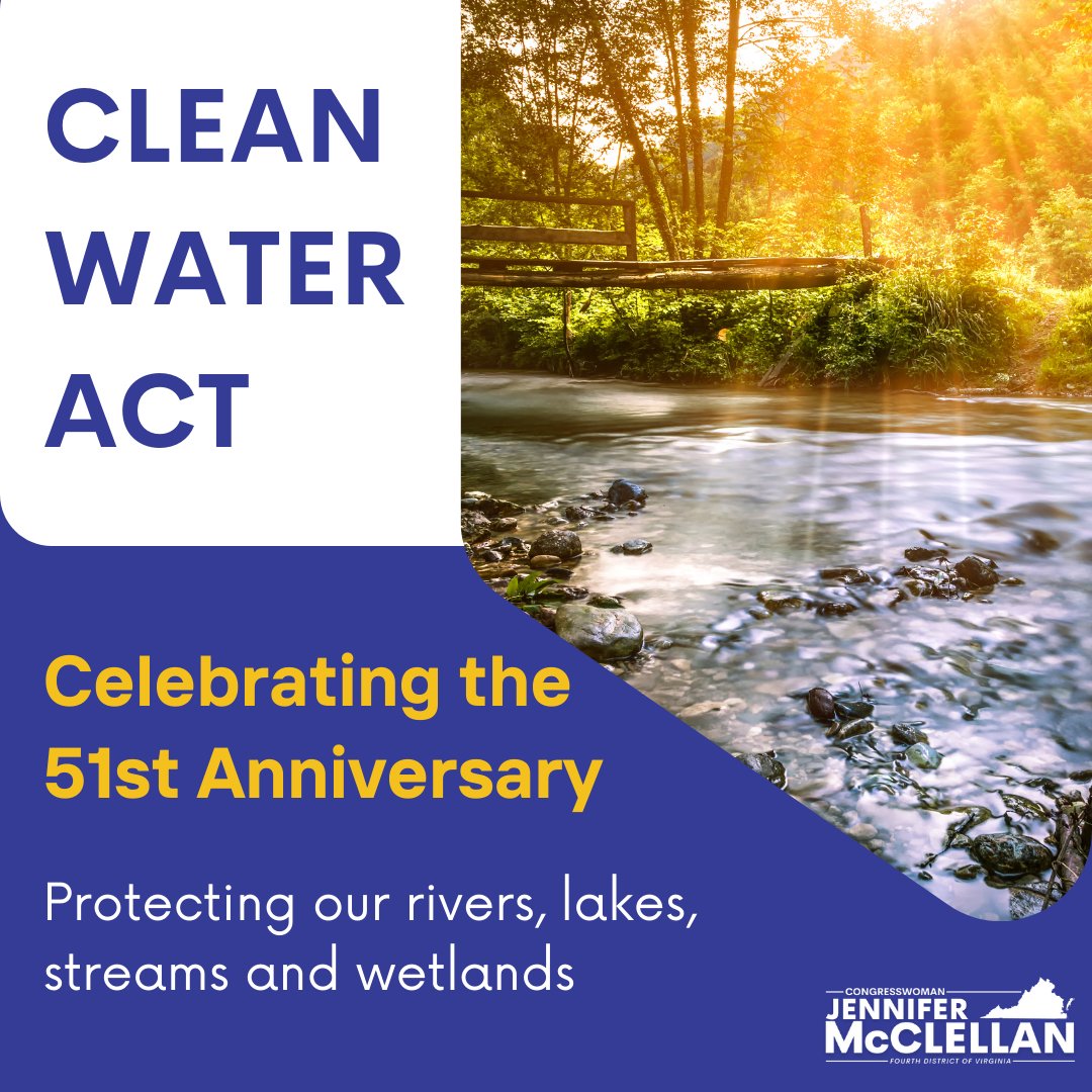 #OTD Congress enacted the #CleanWaterAct to reduce water pollution. 51 years later, this legislation has been threatened by SCOTUS' Sackett decision. That's why I proudly cosponsored the Clean Water Act of 2023 to safeguard the health & safety of our waters.