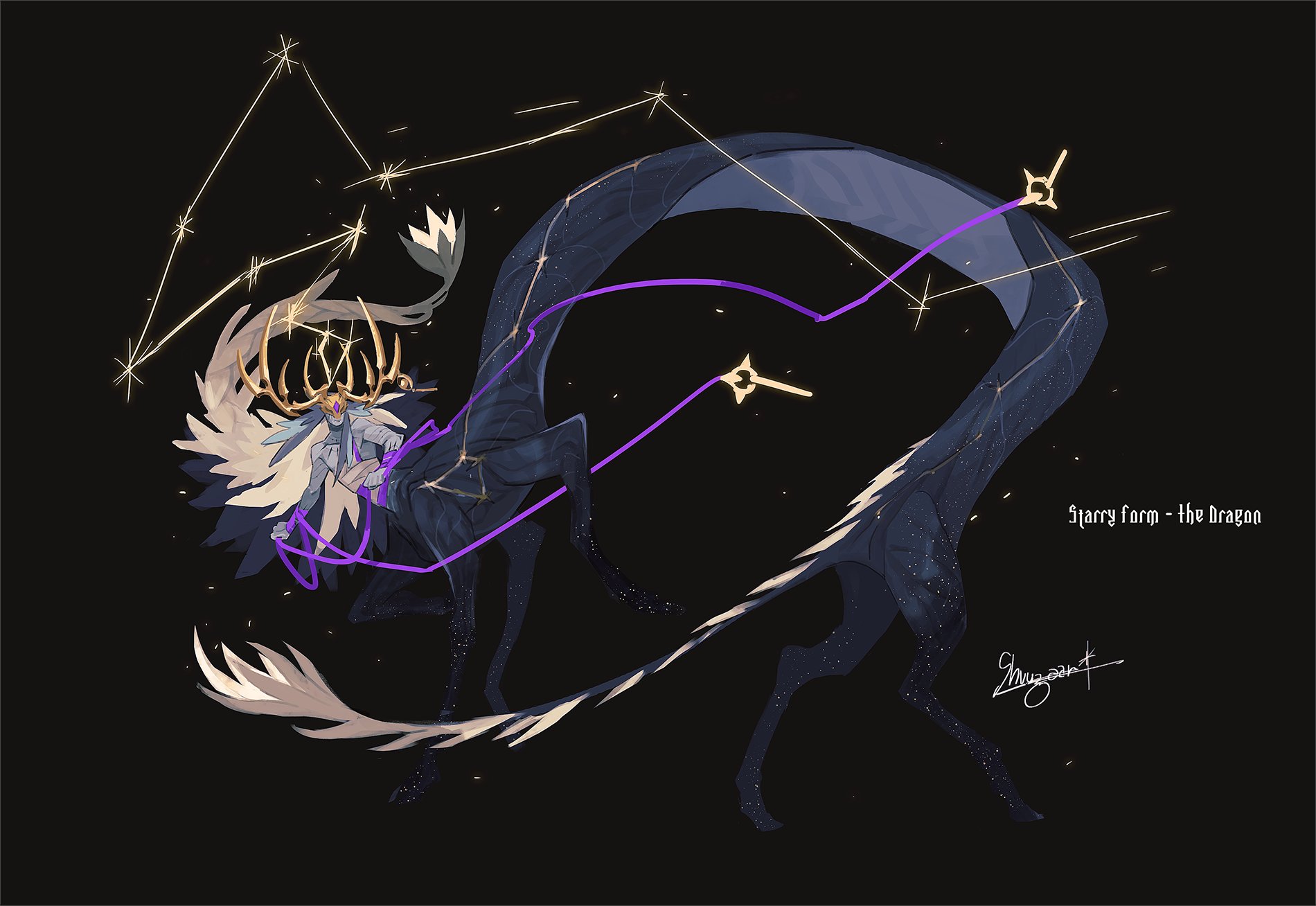 shuu✨ on X: last concept for my circle of stars druid! the dragon starry  form 🌟 t.coCNp7Ceku02  X