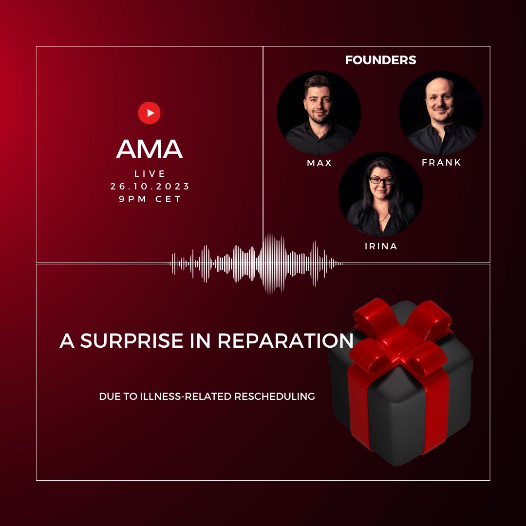 🎉 Join us for a LIVE AMA session with the  founders on 26.10.23 at 9pm CET! 🚀 Due to sickness, we had to reschedule this event ... Your understanding was much appreciated, thats why we would like to thank you with a nice surprise🙏🏼  

Let's gather at t.me/BeFasterEnglis…🌟