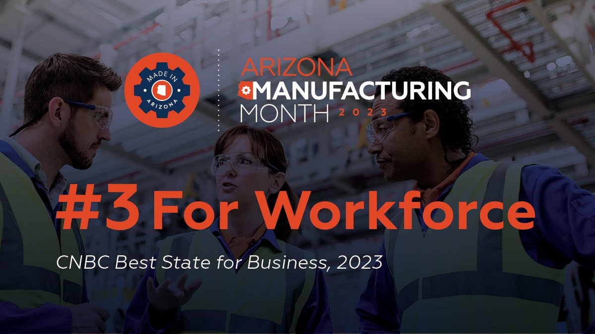 azcommerce's tweet photo. “Educated workers are flocking to the Grand Canyon State, and a growing number of them are highly skilled as the state boosts its tech sector.” - @cnbc #ManufacturingMonth2023 https://t.co/vGX1Bh368a