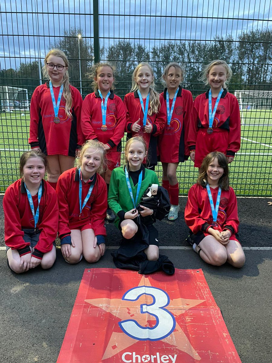 ChorleySSP's tweet photo. Girls Football League has come to a close. An amazing first night of Finals. 
🥇@EuxtonPH 
🥈@STJOSEPHSANDER2 
🥉@BalshawLaneCPS 
⭐️ Whittle Le Woods 
 
Well done to all girls who have taken part. We go again for Mixed League Finals tomorrow . There will be a livestream tomorrow! https://t.co/IBjx14uiRb
