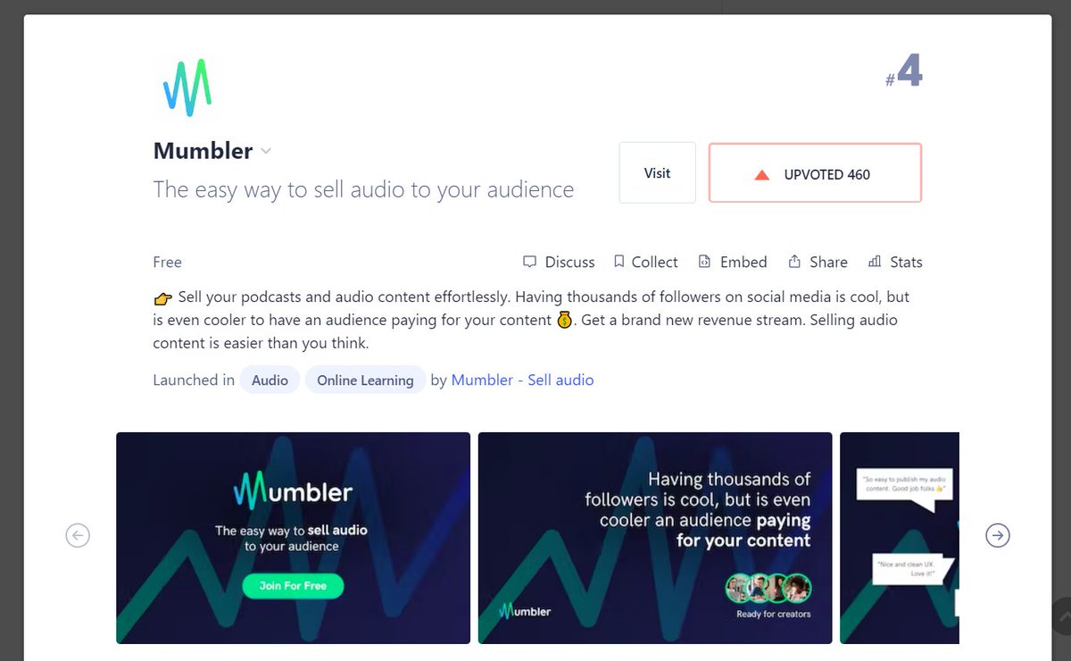 ¡Hecho! Mi voto para @getmumbler en @ProductHunt 🚀🚀🚀