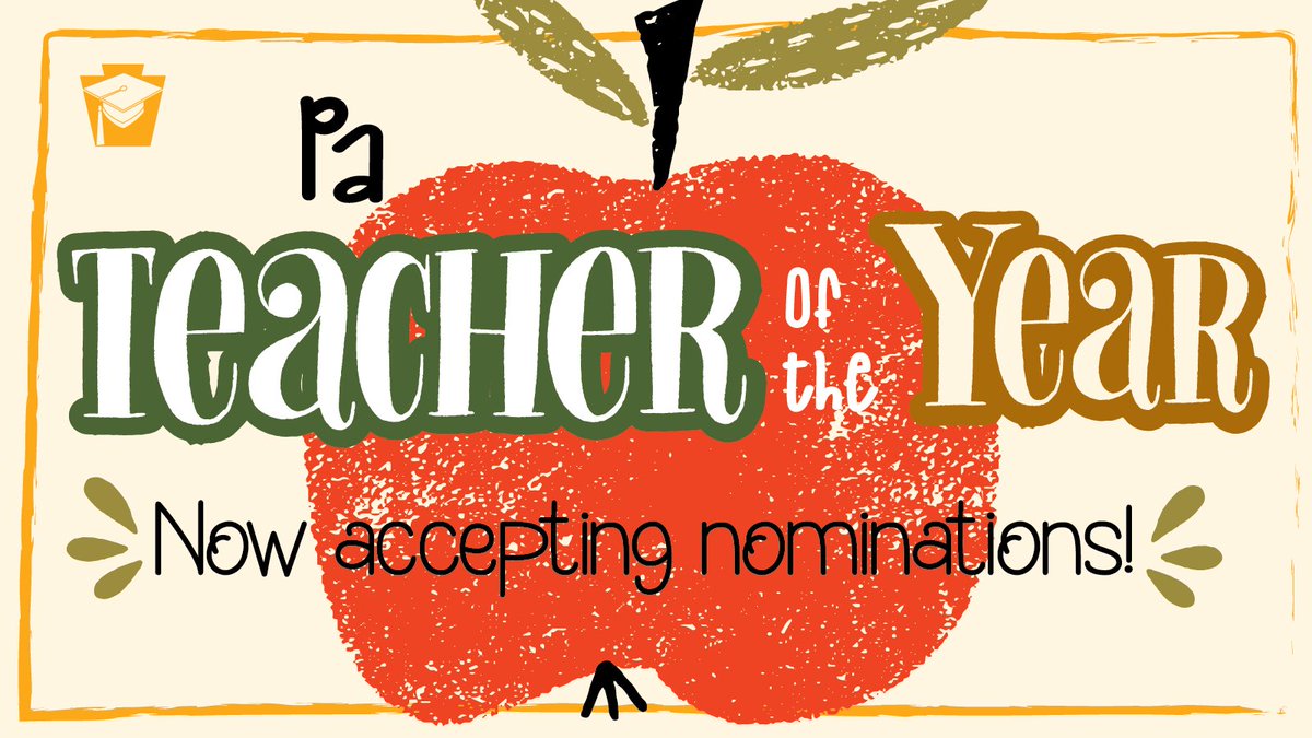 Do you know an outstanding educator who has made a major impact? Nominate them for Pennsylvania's Teacher of the Year! Learn more about this program + submit your nomination - bit.ly/46A5Hea