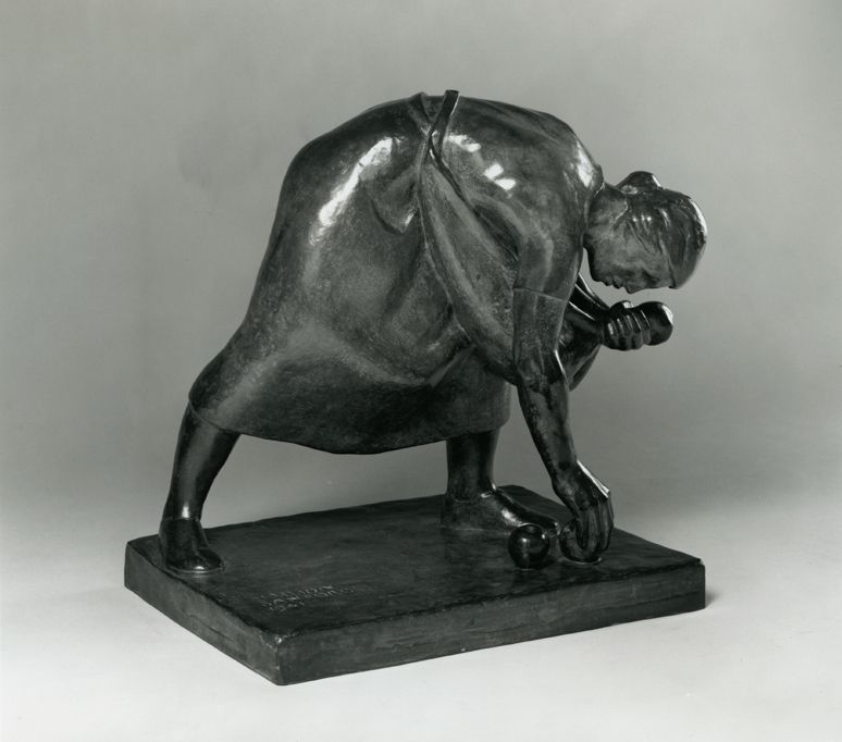 Harvest, 1941 🍎 🍂 Marion Sanford (1904-1988) Bronze with gray-green patina; cast in 1942, 14 x 13 x 9 1/2 in. Henry D. Gilpin Fund, 1942.10 #PafaMuseum