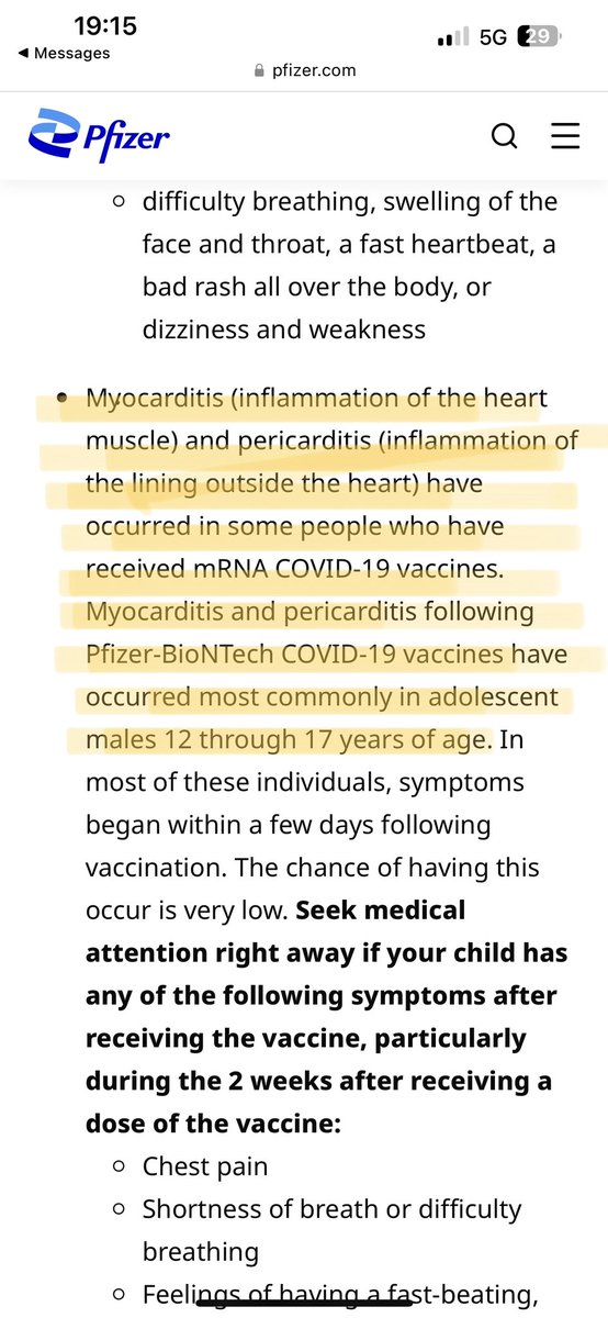 myriampalomba's tweet photo. Vous avez dit complotiste. Moi je dis criminel !
Un communiqué de Pfizer confirme que le risque de myocardite est plus important chez les ados de 12/17 ans après vaccination!
@olivierveran @aur_rousseau @EmmanuelMacron: Rappelez-moi : le pass sanitaire n’était-il pas obligatoire pour que nos ados puissent avoir une vie normale?
Une vie normale, ah bein c’est gagné pour tous ceux qui ont aujourd’hui, une myocardite alors qu’ils ne risquaient rien du covid.
Source: https://t.co/hIMHPP5EBJ