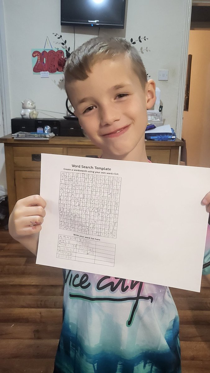 natalief1986's tweet photo. Lewis enjoyed creating a wordsearch of all the famous rivers. #homework @Y3Explorers https://t.co/ltoN49sGu7