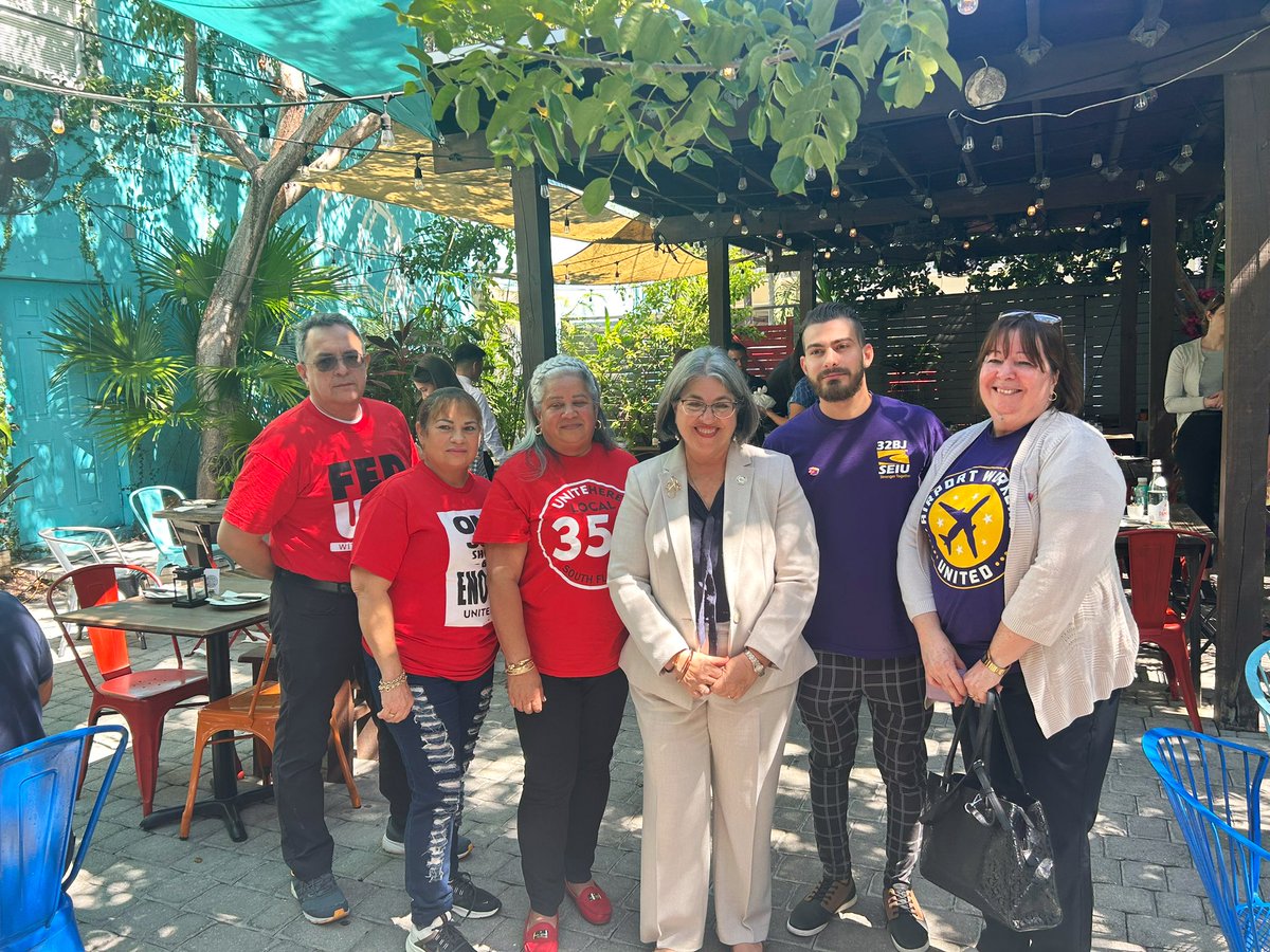 .<a href="/PeteButtigieg/">Pete Buttigieg</a> &amp; <a href="/MayorDaniella/">Daniella Levine Cava</a> are champions for airport workers at Miami Int’l Airport where workers earn a living wage.

We’re looking forward to making sure all workers get to a living wage, especially airline catering workers at Sky Chefs.