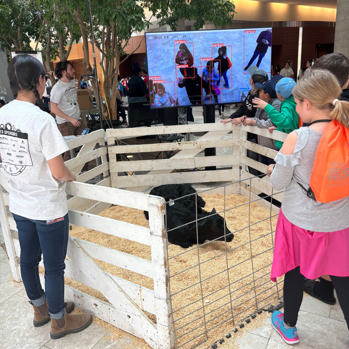 The @WiSciFest was a blast! Featuring our amazing RAs teaching students about what you and monkeys have in common, live calves, and e-race cars!