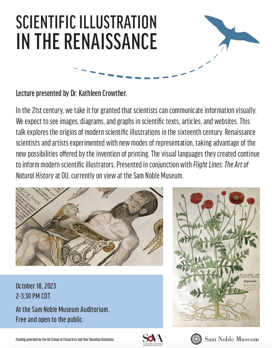 PalmeriJoAnn's tweet photo. Today’s pairing of @UofOklahoma events and #OULibraries #RareBooks: poster for lecture today @SamNobleMuseum by @Sacrobosco2013 on "Scientific Illustration in the Renaissance" & woodcut from 1542 book from #HistSci Collections https://t.co/qXC25CJrU2 https://t.co/vvFJlB3Y24