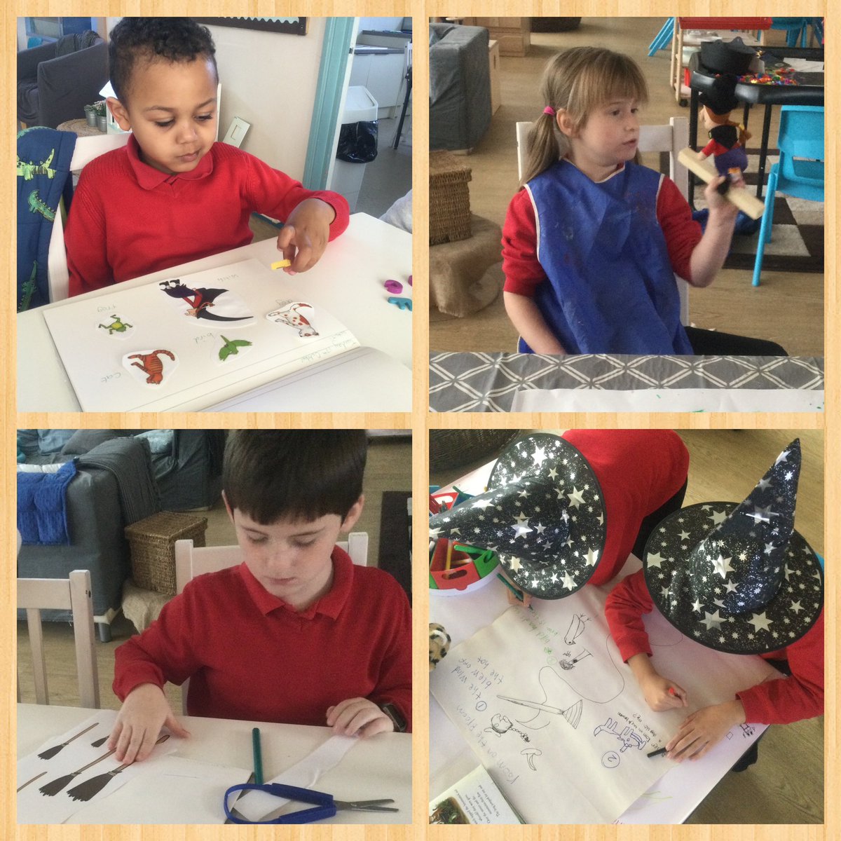 LliswerryPrim's tweet photo. #ClassLS immersed in the story of Room on the Broom #inclusive #Buckettime #talkforwriting #expressivearts https://t.co/eBTNS1LxNx