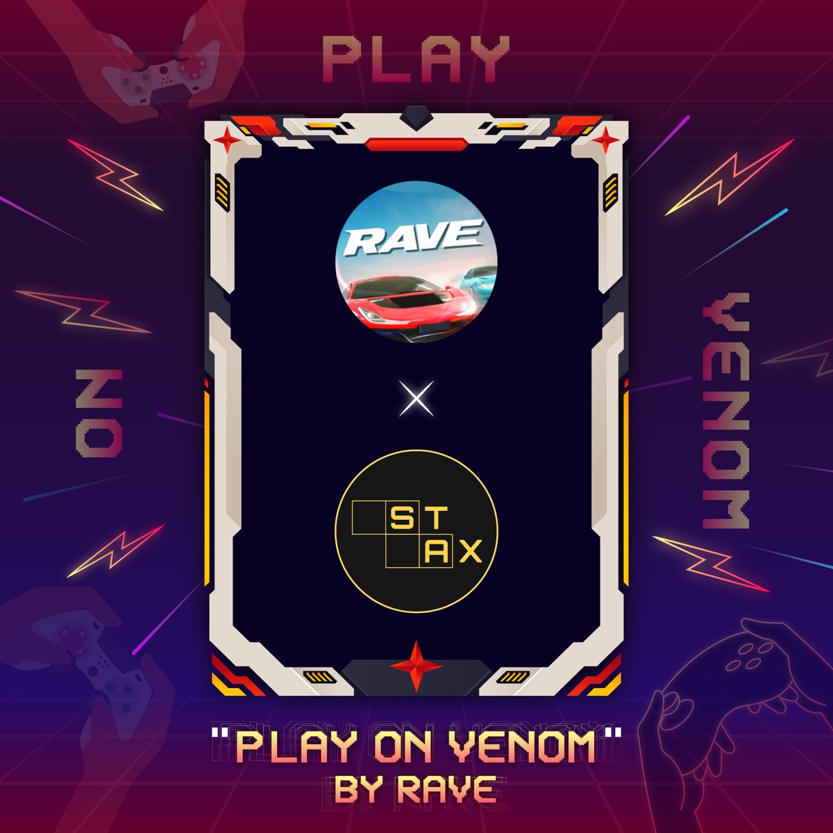 ravegamenft's tweet photo. PLAY ON VENOM (#1): RAVE x STAX NFT

Live at: https://t.co/BeWzArp6GZ

Claim the NFT for following benefits:
💎 500 $VENOM ( 50 each) to play Coin Flip on https://t.co/H6PUYUGMhK (testnet)
💎 10 WL spots from #Rave
💎 10 OG spots from #Stax
💎 10 WL spots from Stax
💎 10 testnet Stax NFTs
💎 All Stax NFT holders get a share of the profits generated from Coin Flip. (holders can harvest on the website https://t.co/H6PUYUGMhK)

What is PLAY ON VENOM?
🎮 PLAY ON VENOM (POV) is a long-term campaign hosted by Rave and our web3 gaming partners on Venom Network.
🎮 POV supports the growth of high-quality game products on Venom ecosystem.

🚨Comment the project you want to see on #PlayonVenom #2 below 👇

#VenomTestnet