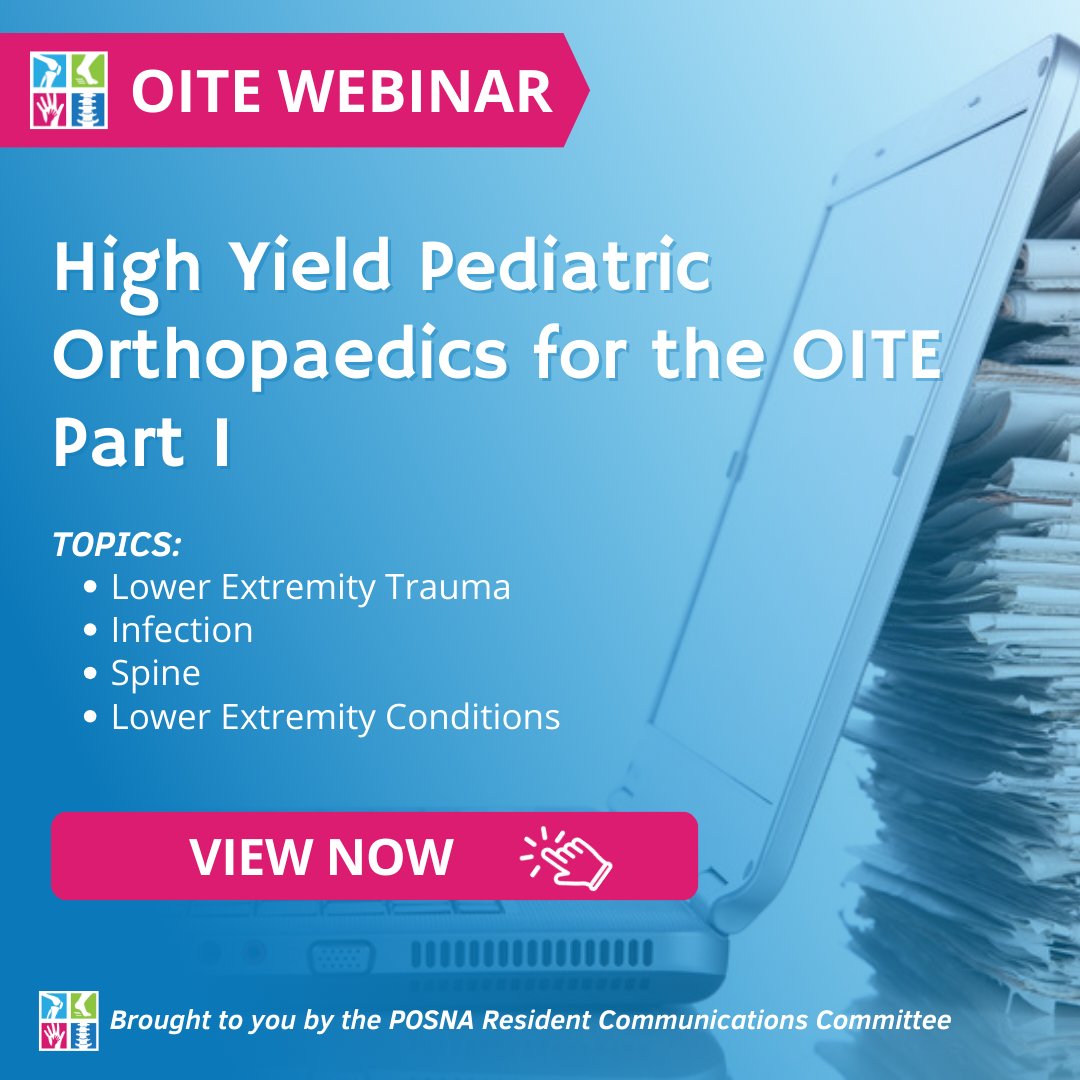 ICYMI: #OITE Review Part 1 is now available: bit.ly/3tDk9n2 #pediatricorthopaedics #posna #residentreview