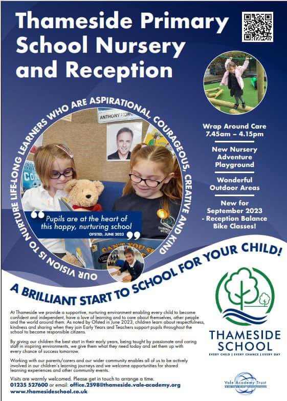 Our new leaflet has landed! Spaces available in Nursery and Reception! Please book a tour with our Headteacher and Pupil Leaders if you would like to see our wonderful school in action. Copies of the leaflet are available from the office- please spread the word 😊<a href="/ValeAcadTrust/">Vale Academy Trust</a>