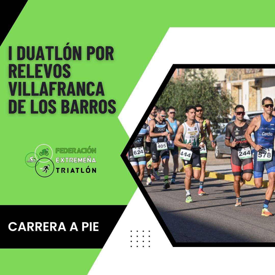 juanfranradio's tweet photo. PRIMER DUATLÓN POR RELEVOS VILLAFRANCA DE LOS BARRIOS. 

El 29 de octubre llegará una prueba muy especial a la región con la celebración del I Duatlón Por Relevos Villafranca de los Barros.

Las inscripciones se pueden formalizar a través de la página web de la @fextri https://t.co/6taA14fG9F